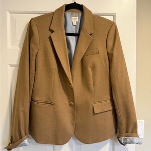 J. Crew Camel Blazer with Striped Lining